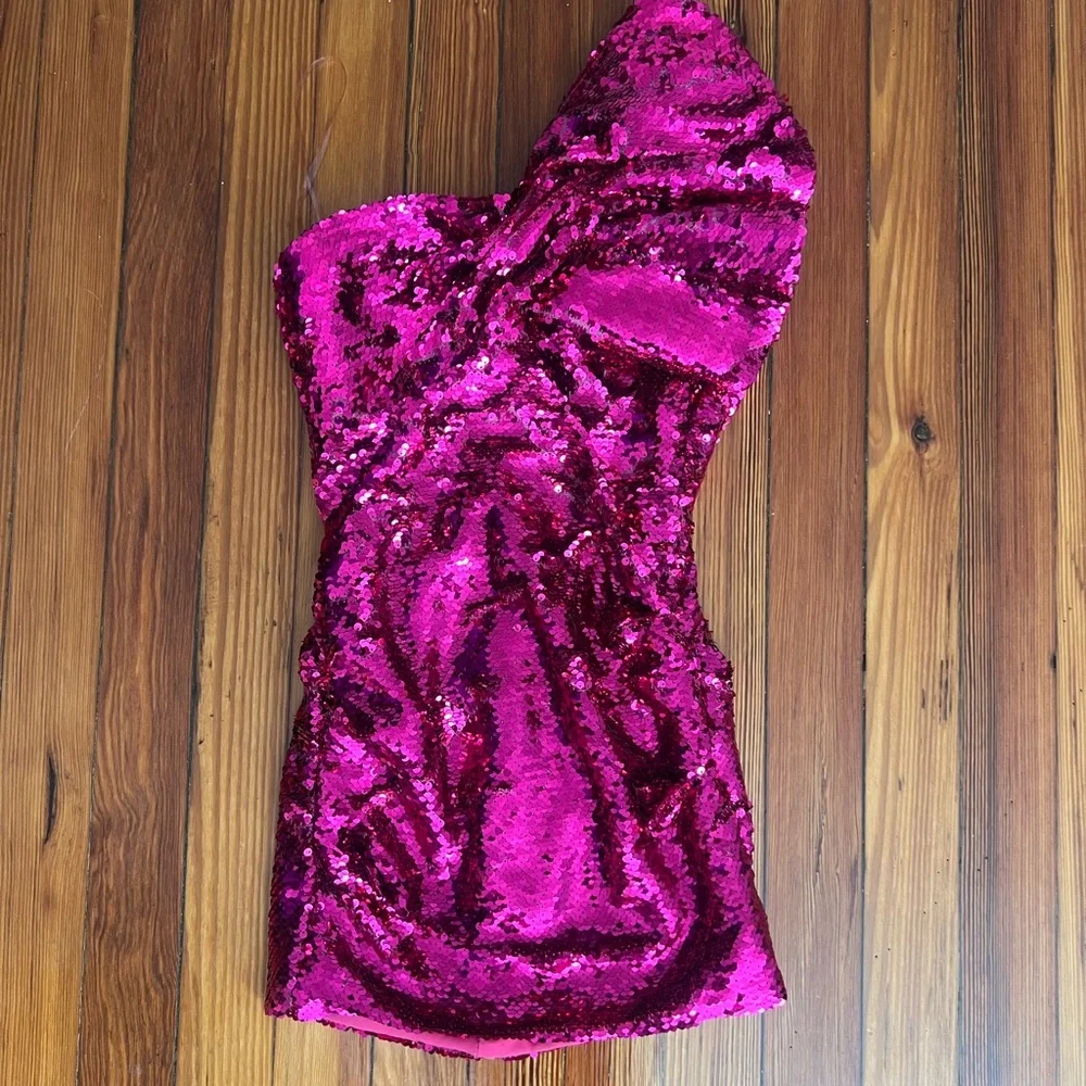 House of CB Strapless Pink Sequin Dress - Picture 2 of 5